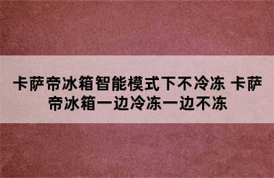 卡萨帝冰箱智能模式下不冷冻 卡萨帝冰箱一边冷冻一边不冻